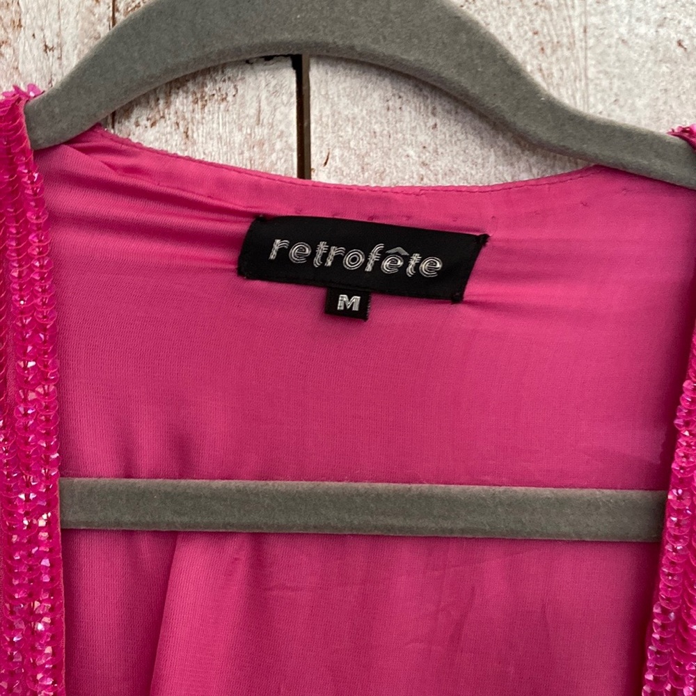 Retrofete Gabrielle Sequin hot pink dress . - Picture 10 of 10